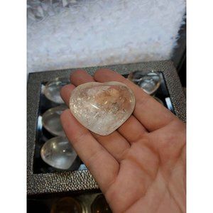 One (1) large Clear Quartz Carved Heart